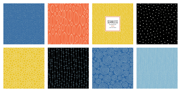 Set of abstract square backgrounds and sketch dots textures. Vector illustration.