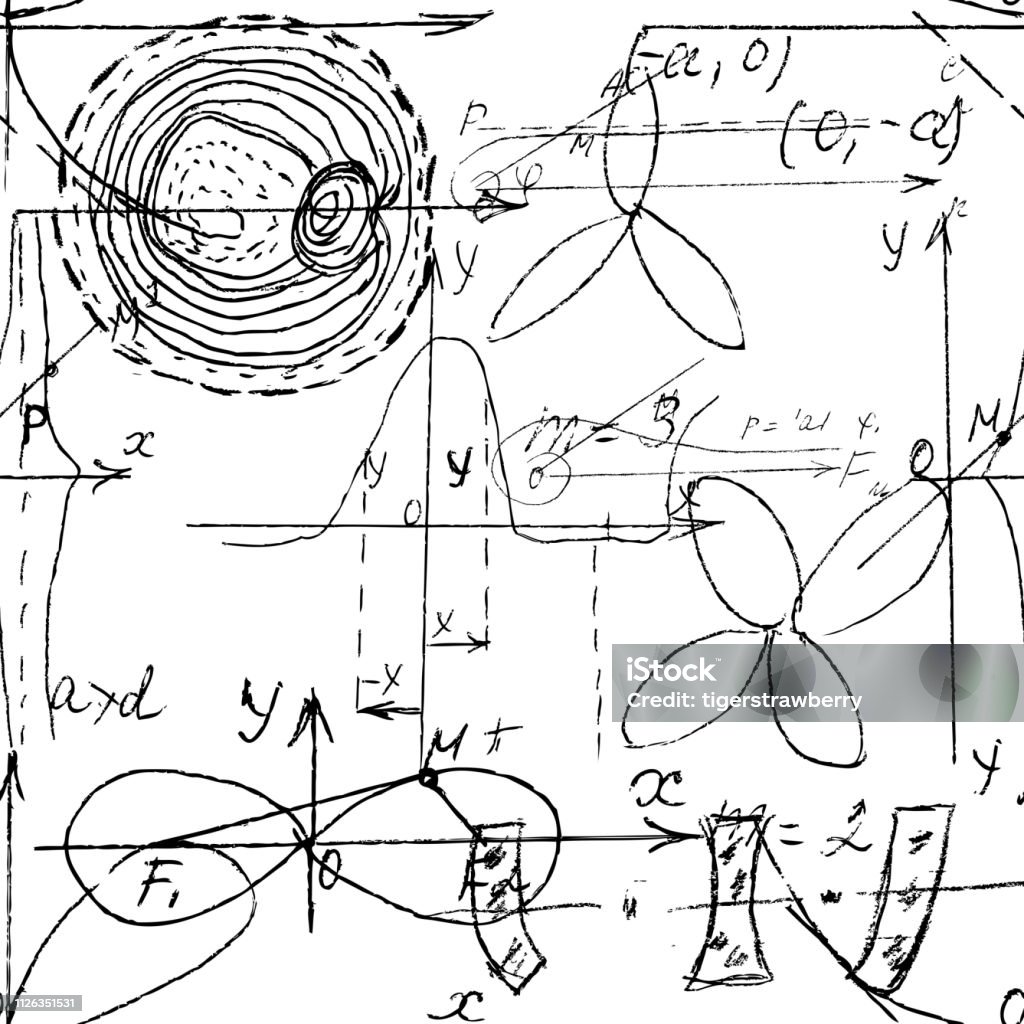 Math Formula Image Texture Mathematical Seamless Texture With Handwritten Math Algebra And ...