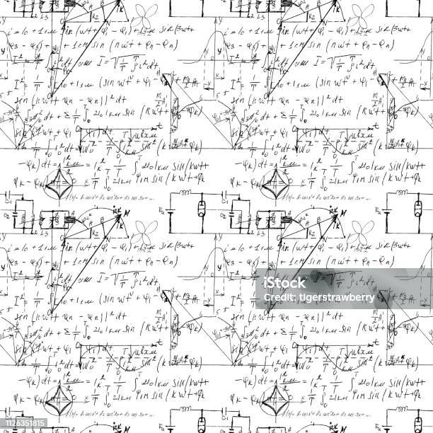 Math Textutre Mathematical Seamless Texture With Handwritten Math Algebra And ...