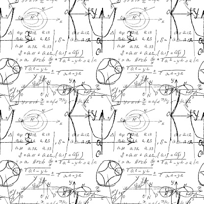 Elementary Math Texture Mathematical Seamless Texture With Handwritten Math Algebra And ...
