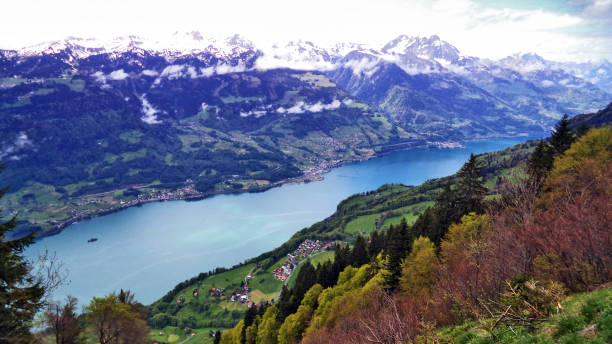 istock Lake Walensee in the Seeztal valley and between the Churfirsten and Glarus Alps mountain ranges 1126353823