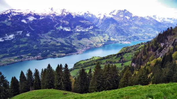istock Lake Walensee in the Seeztal valley and between the Churfirsten and Glarus Alps mountain ranges 1126353861