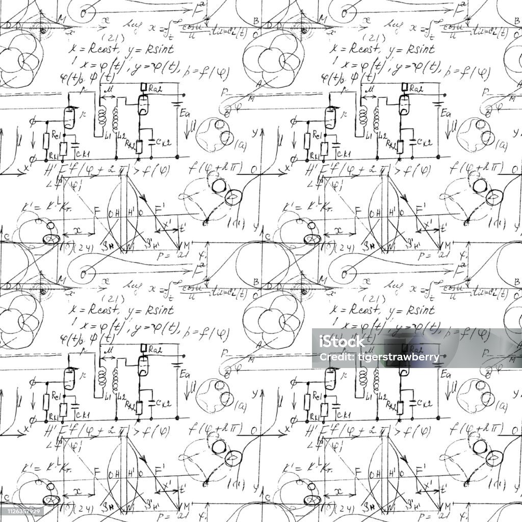 Math Formula Image Texture Mathematical Seamless Texture With Handwritten Math Algebra And ...