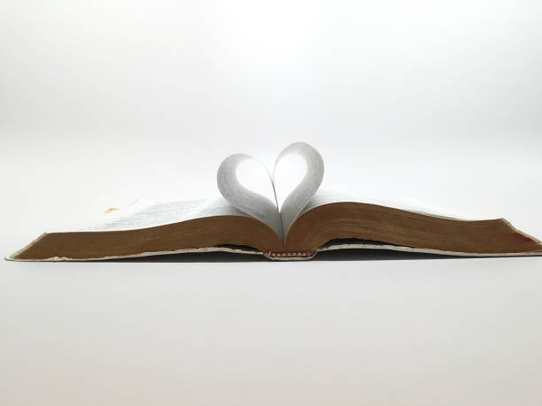 istock Heart Shaped Open Bible Book Pages 1126359531