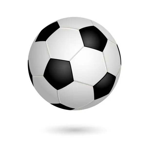 Vector illustration of Soccer ball isolated on white background. Leather football ball vector