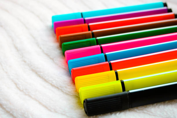istock Set of colorful markers on the white background. 1126361090