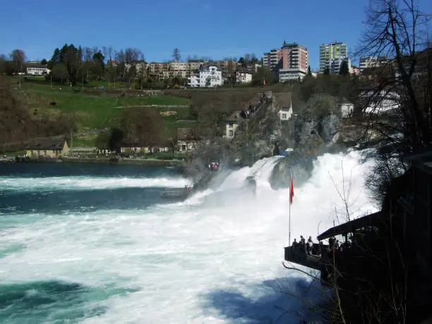 The Rhine Falls or Rheinfall waterfall, Neuhausen am Rheinfall - Canton of Schaffhausen, Switzerland