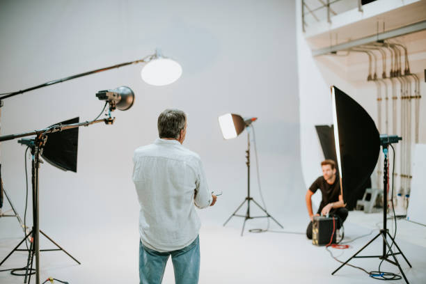 istock Artist in the studio with lighting equipment 1126365431
