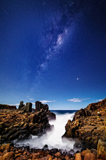 istock Milky way night sky stars over Bombo Australia 1126367447