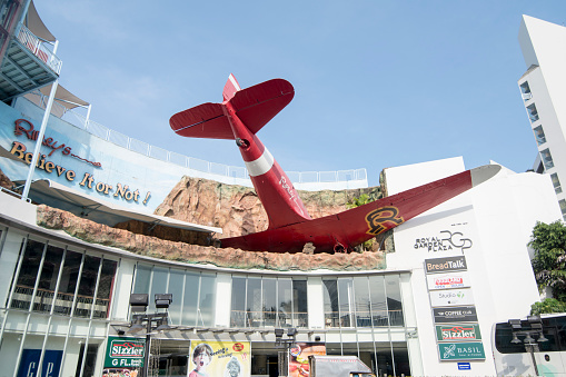 a airplane Decoration at the Royal Garden Plaza Shopping Mall in the city of Pattaya in the Provinz Chonburi in Thailand.  Thailand, Pattaya, November, 2018