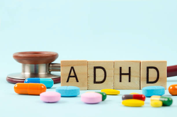 Attention deficit hyperactivity disorder or ADHD. stock photo