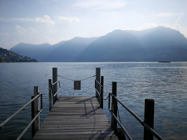 istock Boat pier on the lake 1126375724