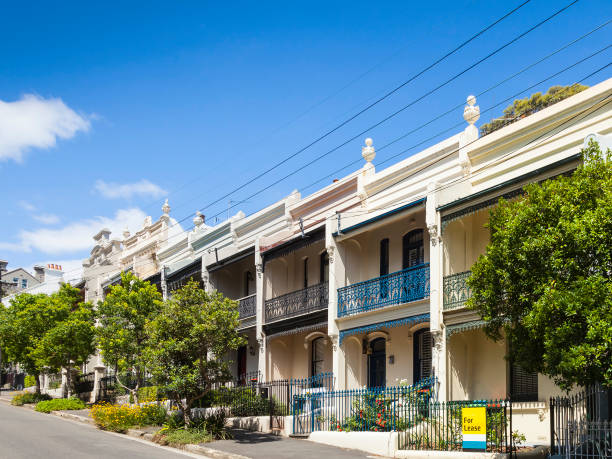 terrace house paddington sydney stock photo