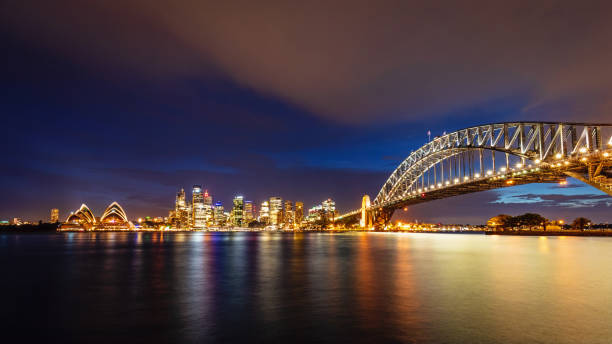 istock Australia Sydney Skyline with Sydney Harbour Bridge at Twilight 1126378786
