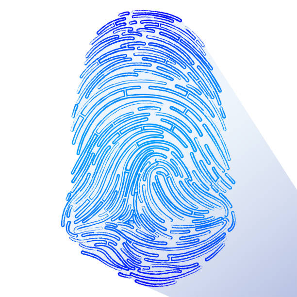 ブルーの色で指紋のベクター イラストです。 - fingerprint blue human finger fingermark点のイラスト素材／クリップアート素材／マンガ素材／アイコン素材