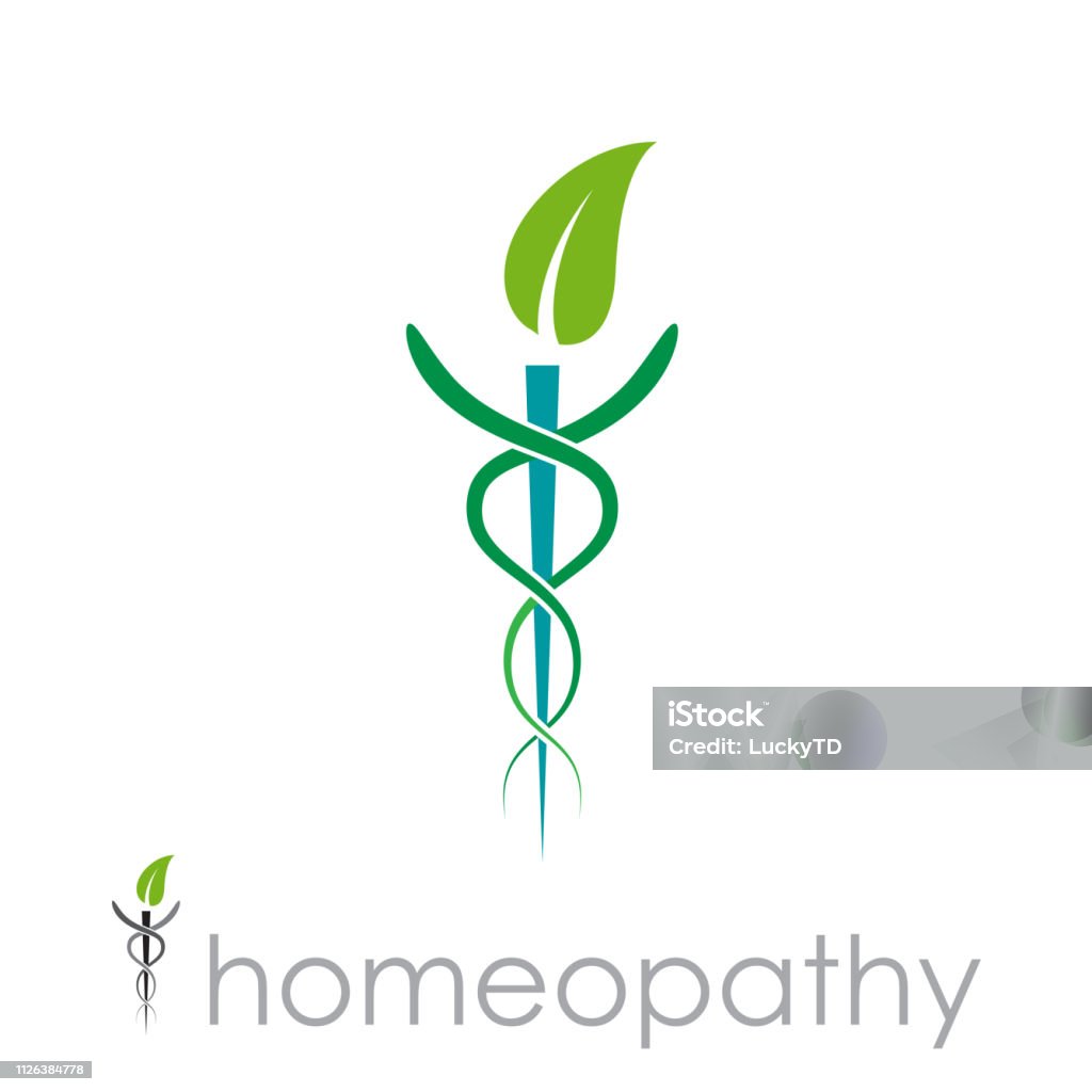 Vector sign homeopathy, alternative medicine Abstract stock vector