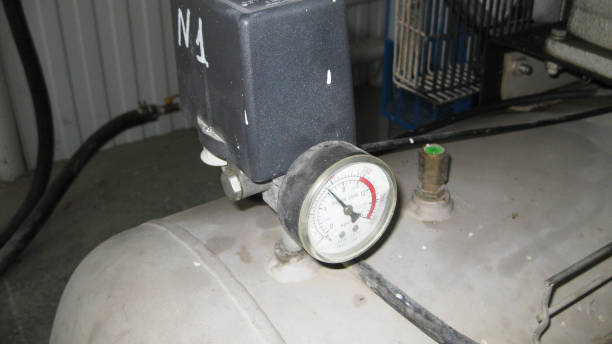 istock Air compressor. equipment for creation of pressure  air. 1126387033