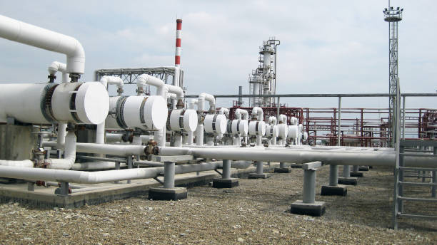 istock Heat exchangers in a refinery 1126387192