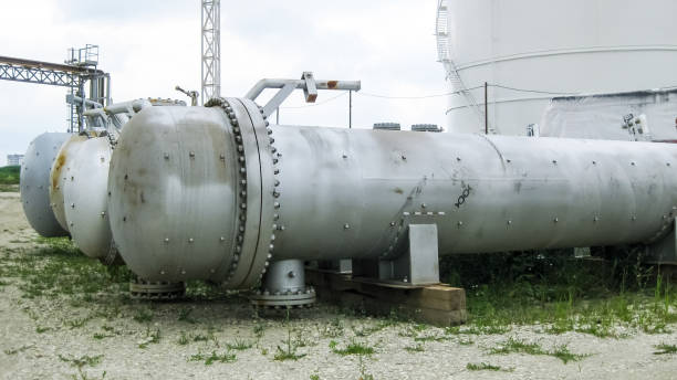 istock New heat exchangers ready for installation. 1126388129