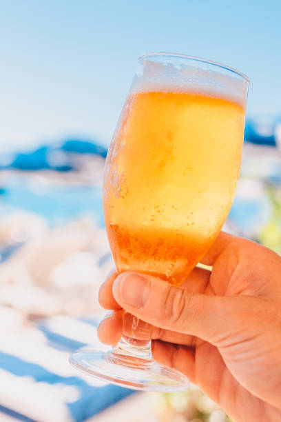 istock Cold sweaty drink on a hot day on the sea beach 1126390776