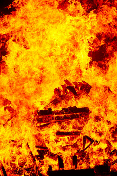 istock Fire flames on a bonfire. Fireman emergency. Danger combustion 1126393192