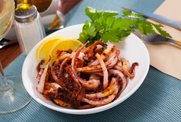 istock Plate of appetizing roasted shrimps 1126394565