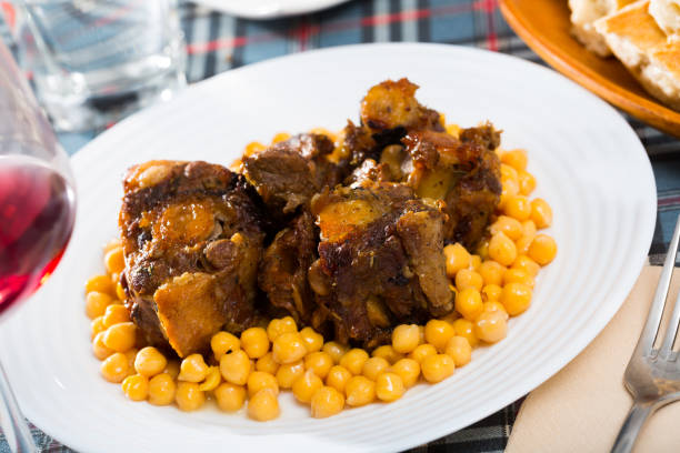 istock Oxtail stew with chickpeas - traditional Spanish dish 1126394842
