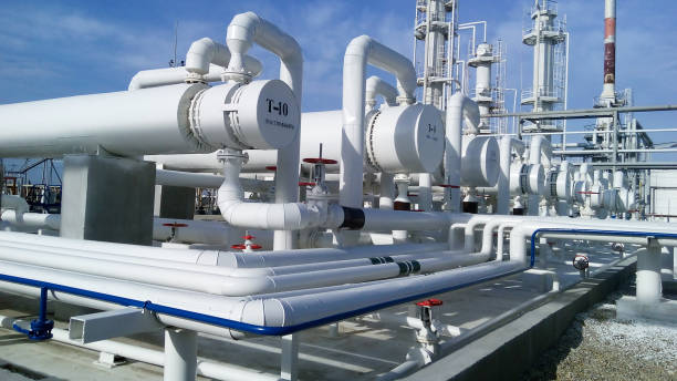 istock Heat exchangers in a refinery 1126396912