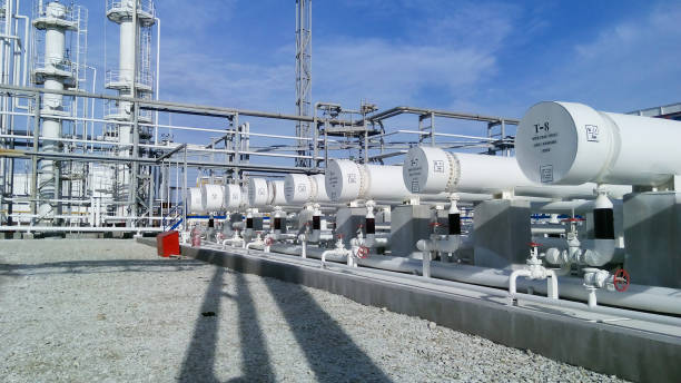 istock Heat exchangers in a refinery 1126396931