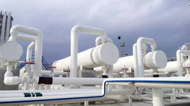 istock Heat exchangers in a refinery 1126397009