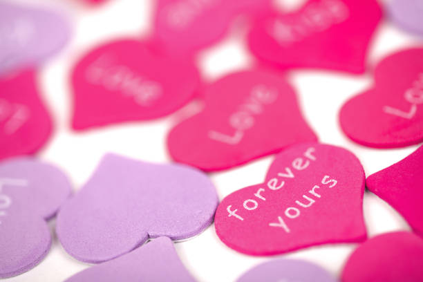 istock Pink hearts with white background. Valentines card 1126399535