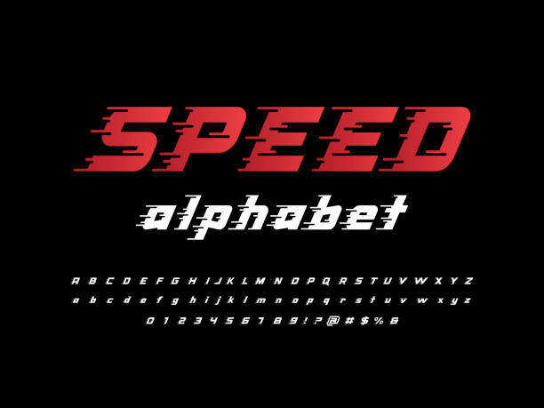 czcionka speed - szybkość stock illustrations