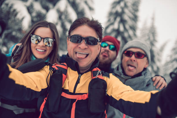 istock Crazy Snow Hikers Taking a Selfie In The Mountain 1126400524