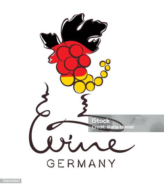 Wine From Germany Stock Illustration - Download Image Now - Illustration, Flag, Germany