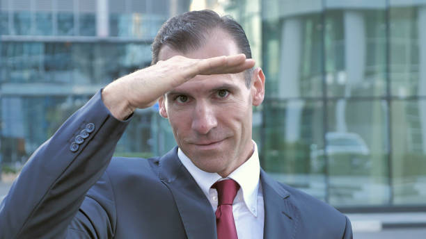 istock Excited Businessman Looking for Opportunity, Searching 1126404824