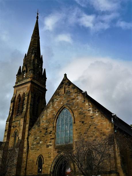 Landmarks of Scotland - Glasgow Churches An exterior view of an old church building in the Ibrox area of Glasgow ibrox stock pictures, royalty-free photos & images