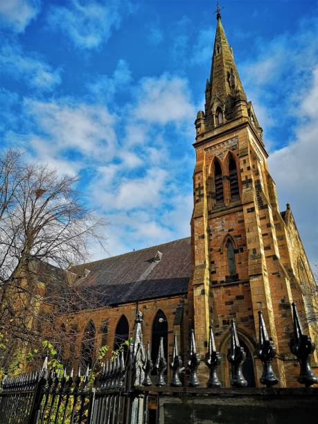 Landmarks of Scotland - Glasgow Churches An exterior view of an old church building in the Ibrox area of Glasgow ibrox stock pictures, royalty-free photos & images
