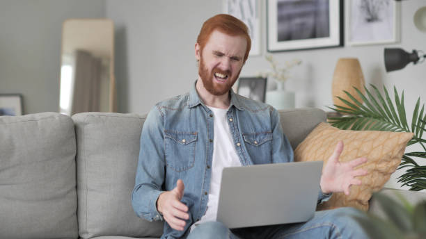 istock Loss, Frustrated Creative Beard Man Working on Laptop 1126408786
