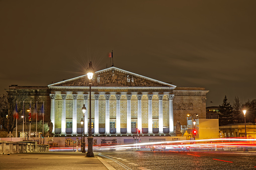 Bourbon Palace (place of French assembly of deputy) - Paris, France