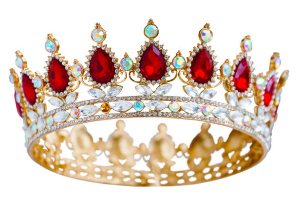istock Golden crown with red and white diamonds 1126411174