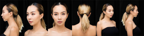 istock Asian Woman before after applying make up hair 1126414010