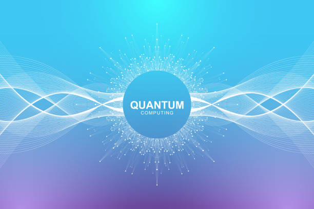 Quantum computer technology concept. Deep learning artificial intelligence. Big data algorithms visualization for business, science, technology. Waves flow. Vector illustration Quantum computer technology concept. Deep learning artificial intelligence. Big data algorithms visualization for business, science, technology. Waves flow. Vector illustration. equation infographic stock illustrations