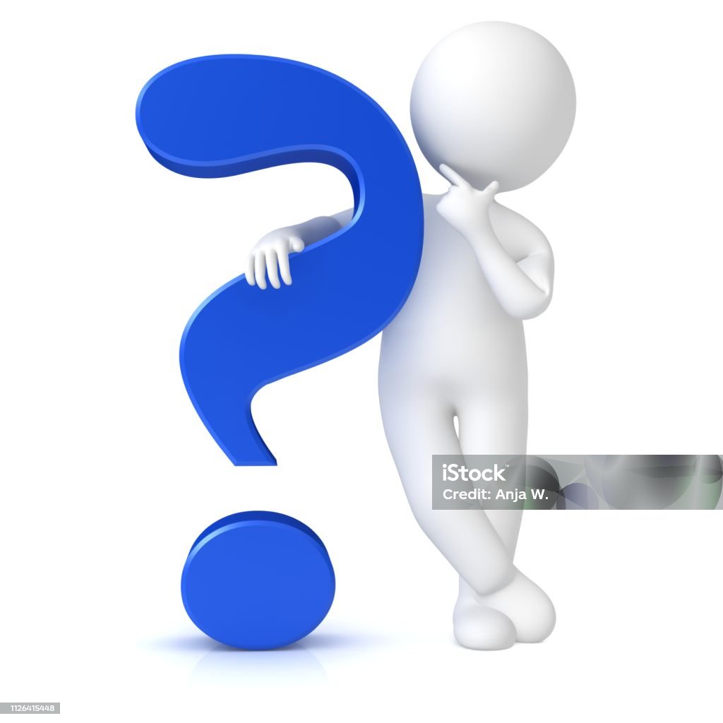 Dấu Chấm Hỏi 3d Màu Xanh Thẩm Vấn Điểm Suy Nghĩ Hỏi Stick Hình ...