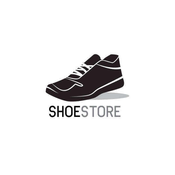 ilustrações de stock, clip art, desenhos animados e ícones de shoes store, shoes shop icon on white background. vector illustration - shoe store shoe shopping retail