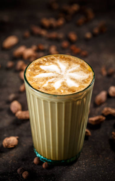Oriental flavoured coffee latte stock photo
