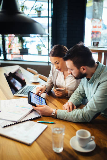 istock Two creative business partners discussing new business ideas 1126421984
