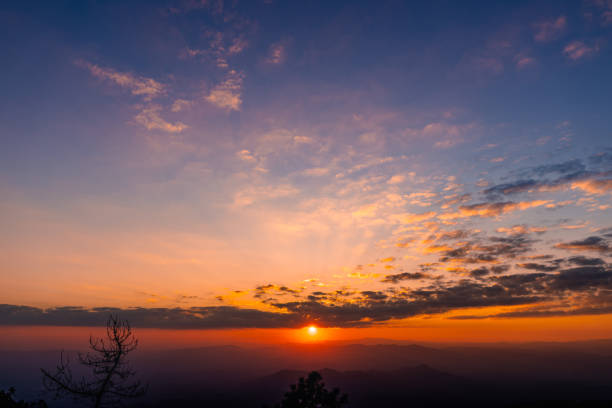 istock Sunset view On the Moutain Beautiful sky color 1126426086