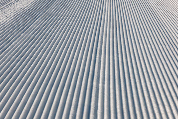 rastreamento de esquiadores cross-country na neve inverno, kanin, parque nacional triglav, primorska, eslovênia, europa - ski trace - fotografias e filmes do acervo