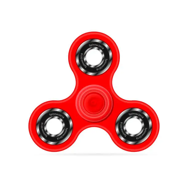 Vector illustration of Red spinner, antistress toy