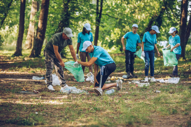 istock Busy volunteers cleaning nature 1126432451